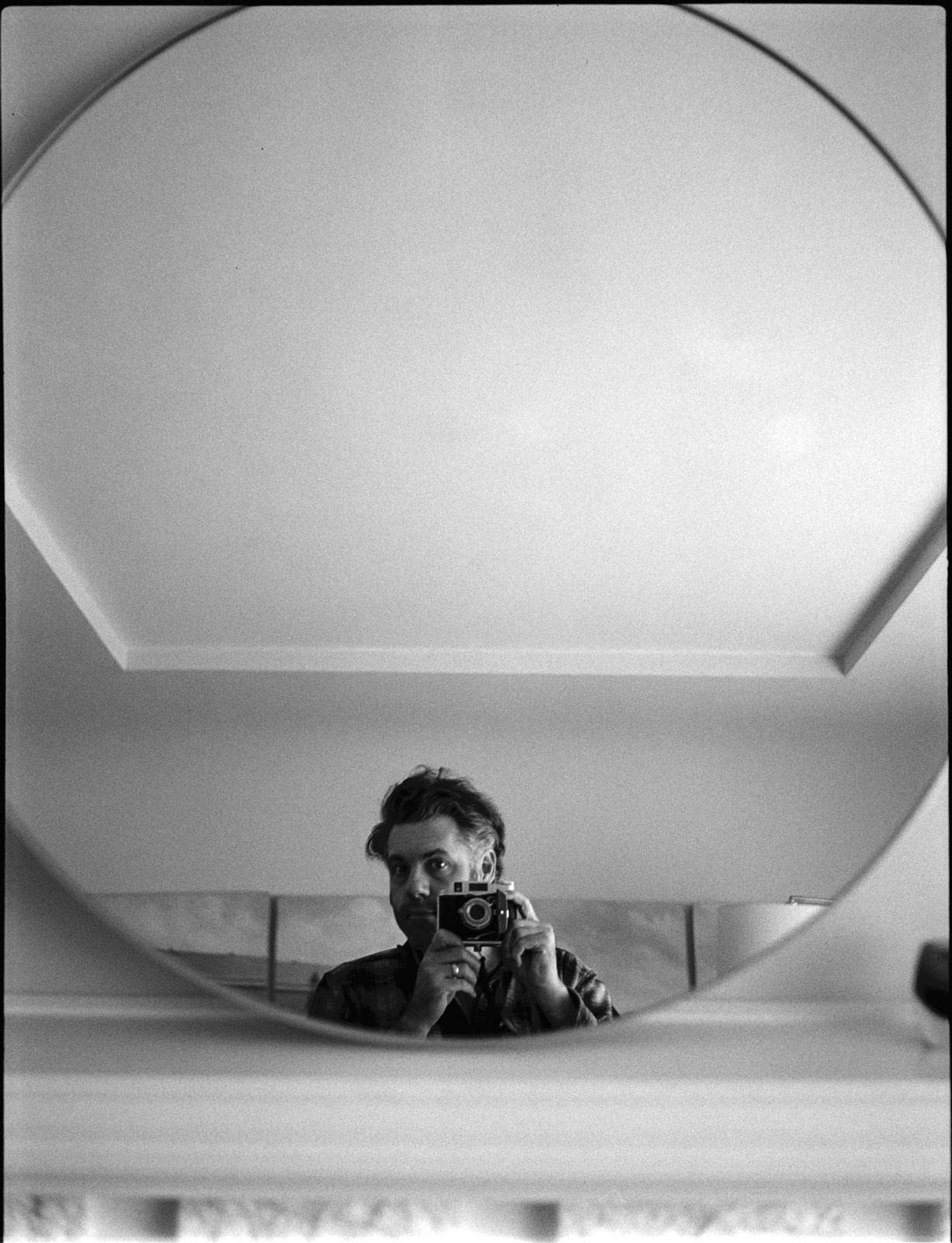 Self portrait in mirror