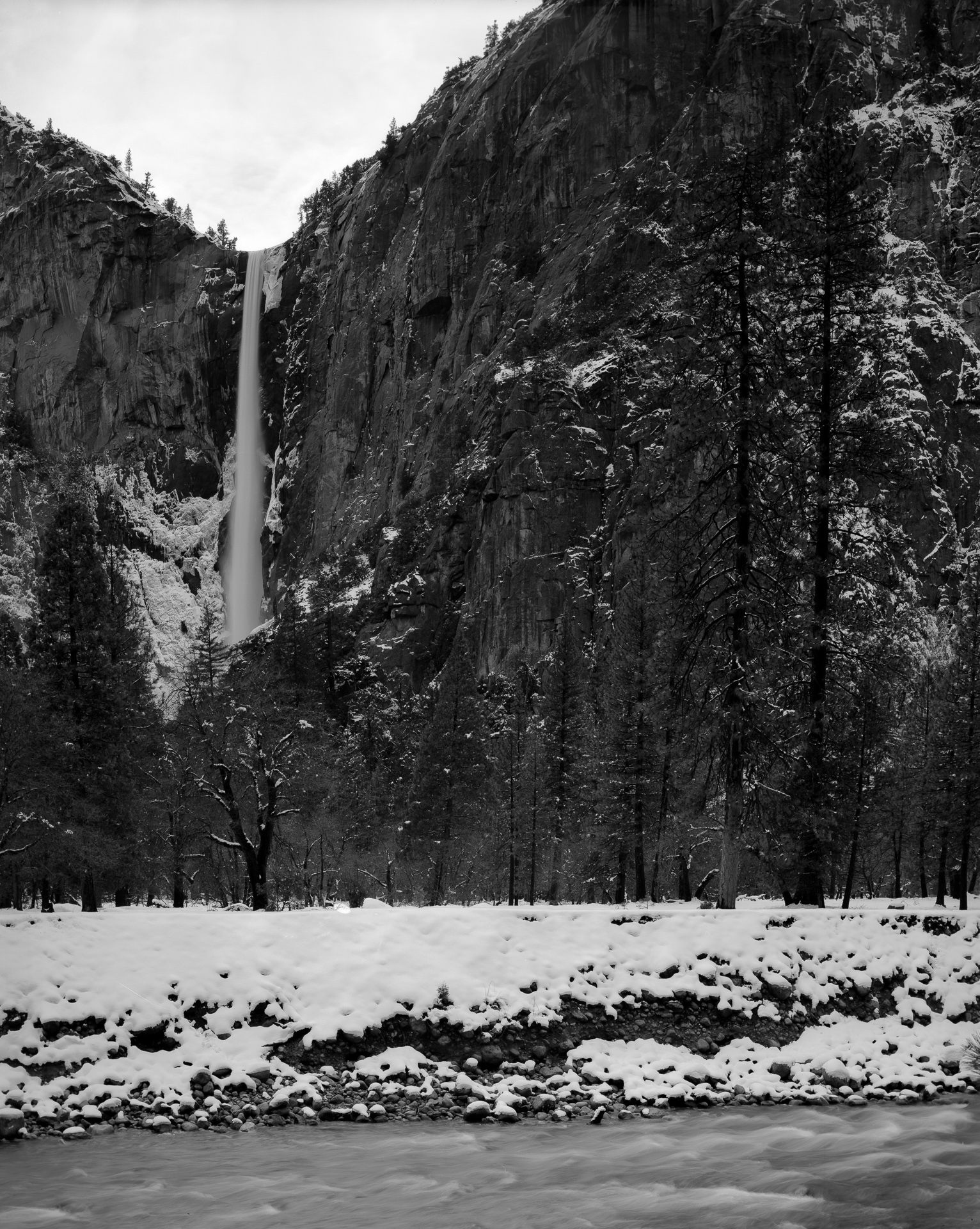 Bridal Veil Falls From Along The Merced River