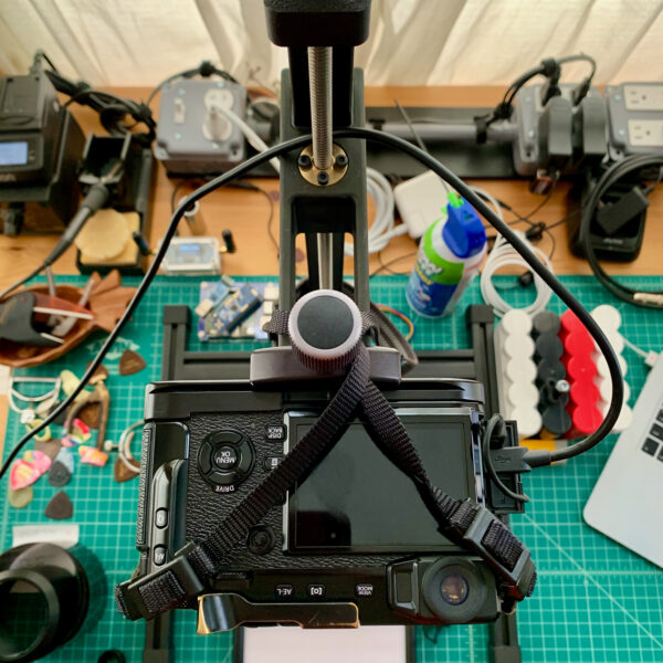 Top down view of camera scanning hardware